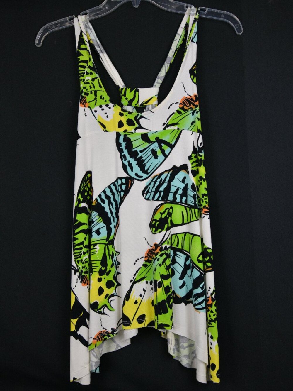 CAbi Women's Silky Stretch Butterfly Print Racerback Top Stye #104